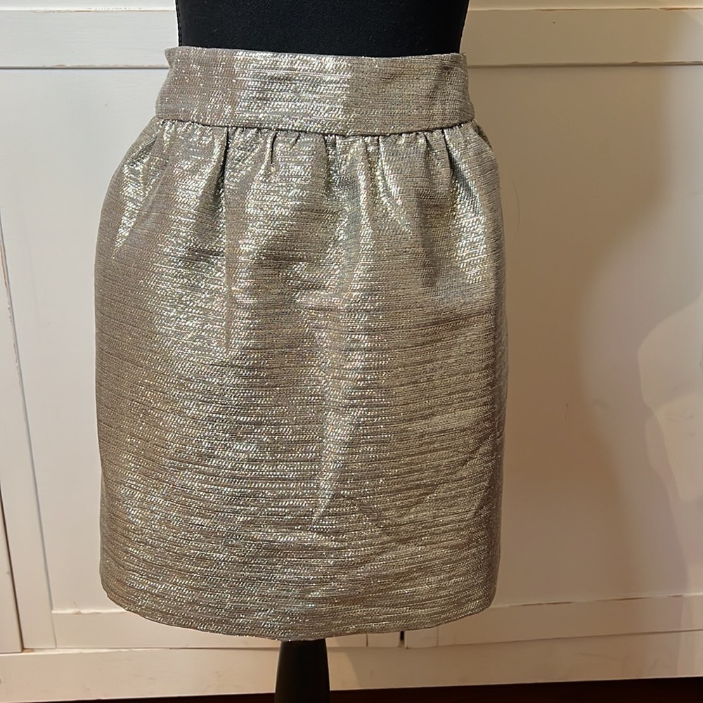 Banana Republic Heritage mini skirt in textured metallic size 14